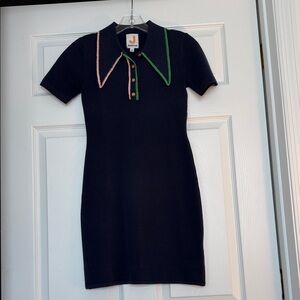 Stylish Mini Dress with Pink and Green Details